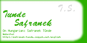 tunde safranek business card